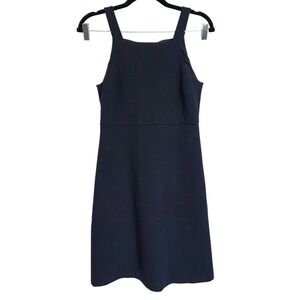 Theory Navy Blue Sleeveless Square Neck Ponte Knit A-Line Mini Dress 0